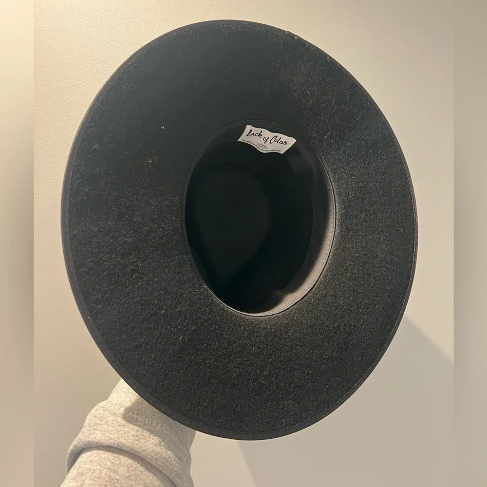 LACK OF COLOR - BLACK NOIR RANCHER FEDORA HAT - Picture 8 of 12